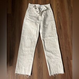 Zara Cream Buttoned Trousers